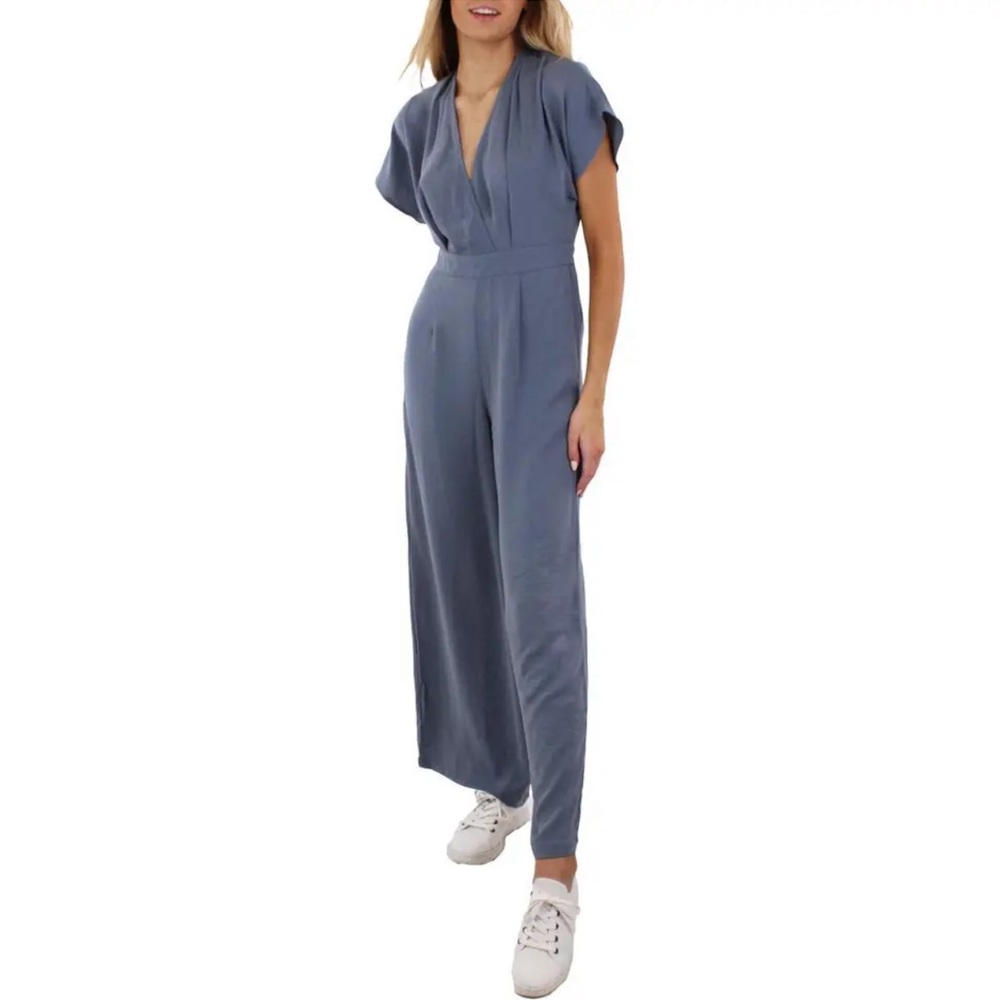 Dusty Rose Anthropologie Maronie Wide Leg V-Neck Tie Back Jumpsuit NWT - Reemoly